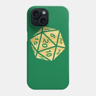 RPG Dice Shirt d20 | Enchanted Woods Design Wood Grain Pattern Phone Case