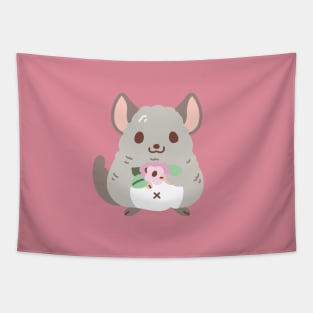 Chinchilla and Flowers Tapestry