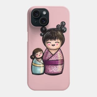 Kokeshis Mother and daughter Phone Case