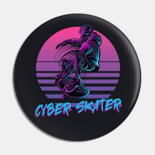 Cyber Skater retro Skating Robot Pin