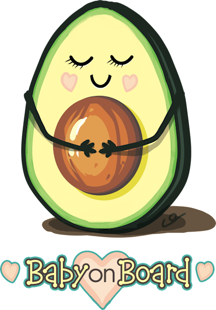 Baby on Board Avocado Mama Kids T-Shirt by ElephantShoe