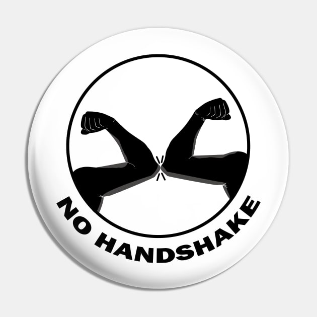 No Hand Shake Corona Pin by HBfunshirts