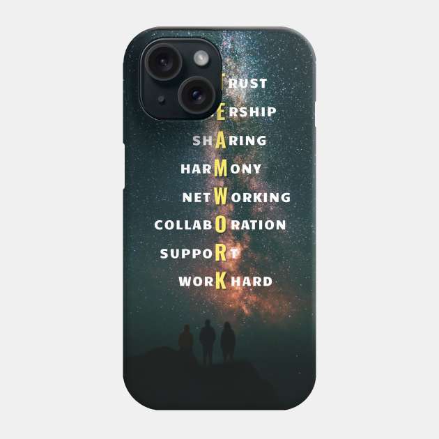 Teamwork makes Dreams Work Phone Case by Millionaire Quotes