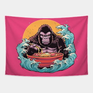 gorilla eat ramen Tapestry