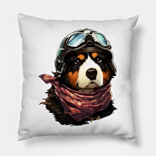 Cute Bernese Mountain Dog Adventurer Portrait Pillow