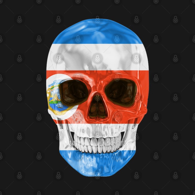 Costa Rica Flag Skull - Gift for Costa Rican With Roots From Costa Rica by Country Flags