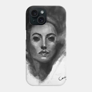 Charcoal Woman Face sketch Phone Case