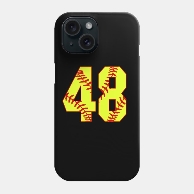 Fastpitch Softball Number 48 #48 Softball Shirt Jersey Uniform Favorite Player Biggest Fan Phone Case by TeeCreations