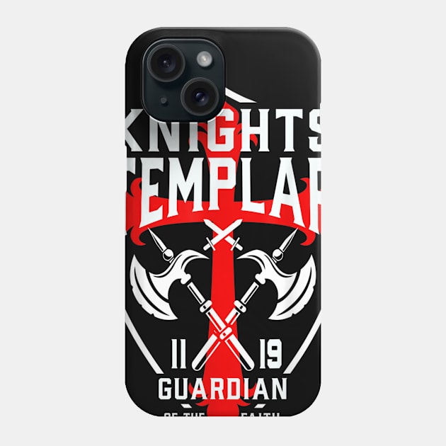 Knights Templar T-Shirt with The Christian Cross Phone Case by designathome