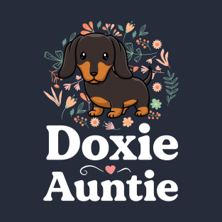 Doxie Auntie Floral Dachshund Shirt Dog Lover Aunt T-Shirt