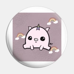 Cute pigacorn and rainbows Pin