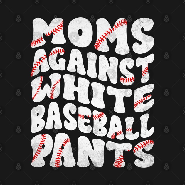 Mom Against White Baseball Pants Funny Baseball Mom by WildFoxFarmCo