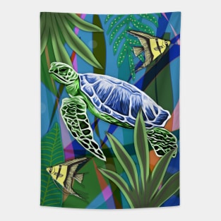 Sea Turtle Fantasy Scene Tapestry