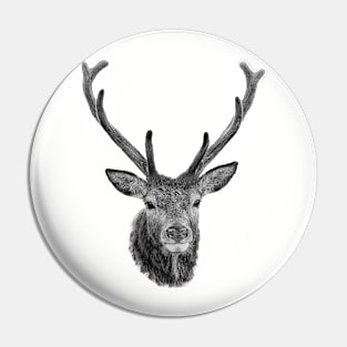 The Stags Head b&w Pin