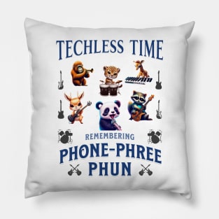 Techless Time Phone Phree Phun Animal Music Band Pillow