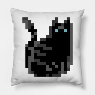 Cat Pixel Art - black Pillow