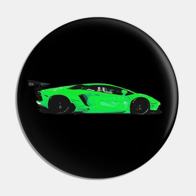 Lamborghini Aventador LB Green Pin by JonnyFivePhoto