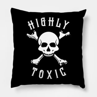 Highly Toxic Skull Crossbones Pillow