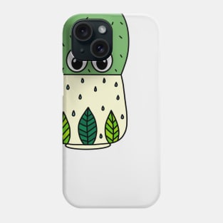 Cute Cactus Design #352: Prickly Pear Cactus In Leafy Pot Phone Case