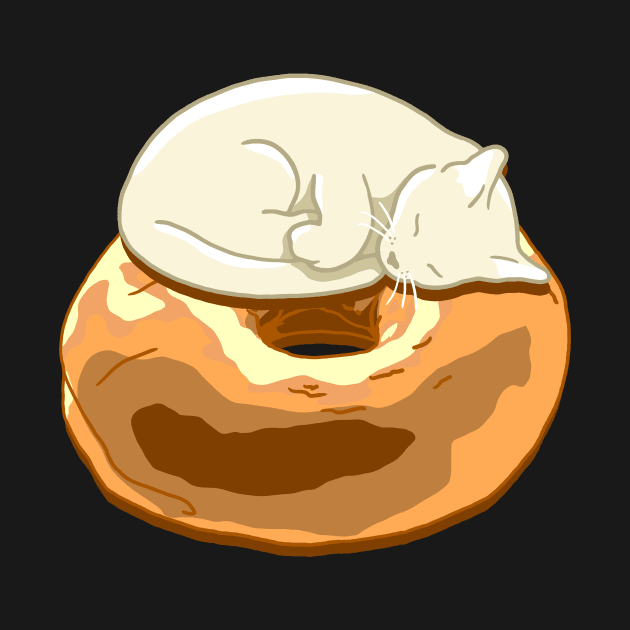 Bagel Cat - White by CCDesign