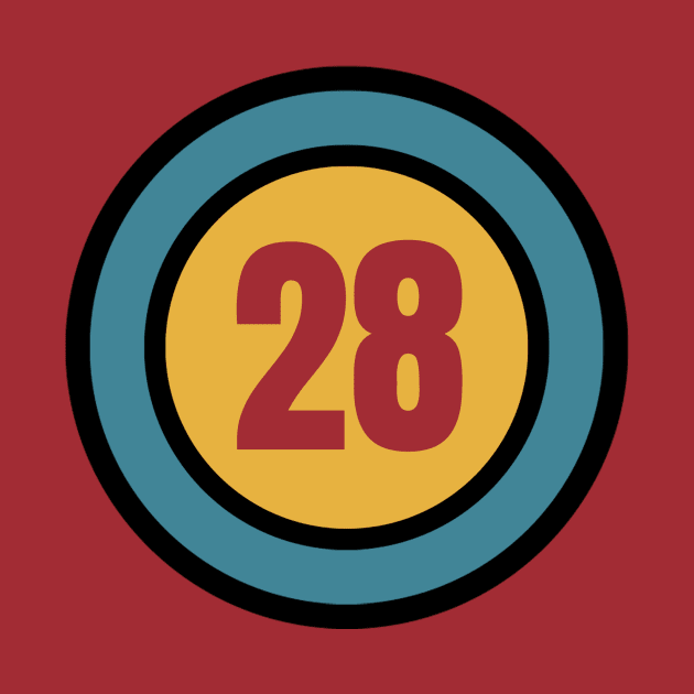 The Number 28 - twenty eight - twenty eighth, 28th by Siren Seventy One