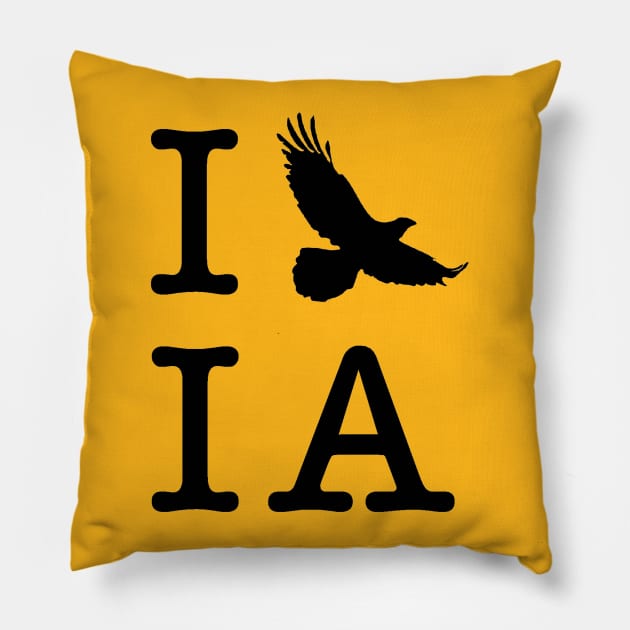 I Hawk Iowa Pillow by KyleHarlow