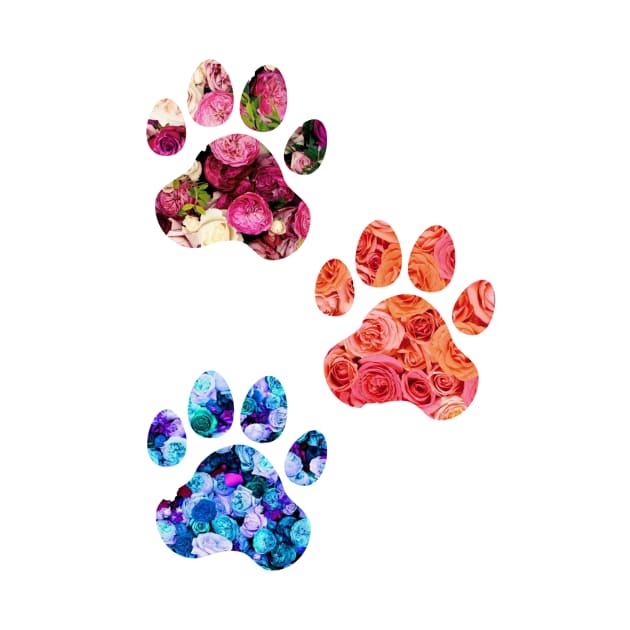 Rose Paw Print Trio by annmariestowe