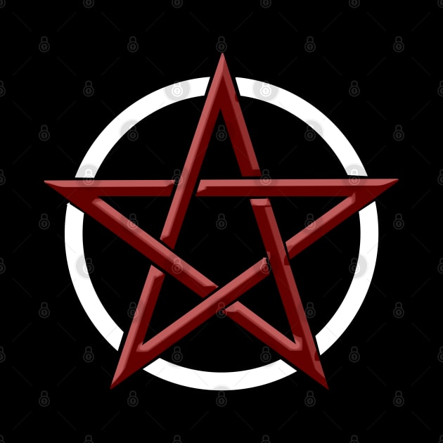 Pentagram - Red and White embossed by SOwenDesign