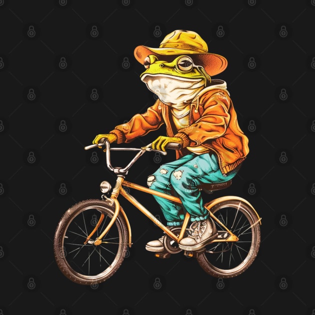 Funny Frog On A Bike by OscarVanHendrix