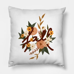 Fall Flowers and Typpography Pillow