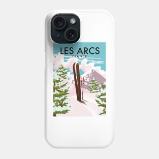 Les Arcs France travel ski poster Phone Case