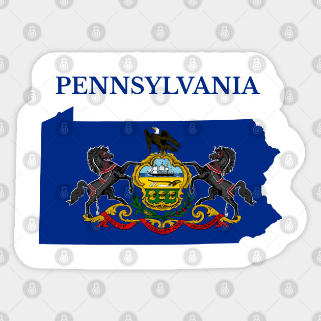 Pennsylvania Map Flag Pennsylvania Sticker Teepublic Au