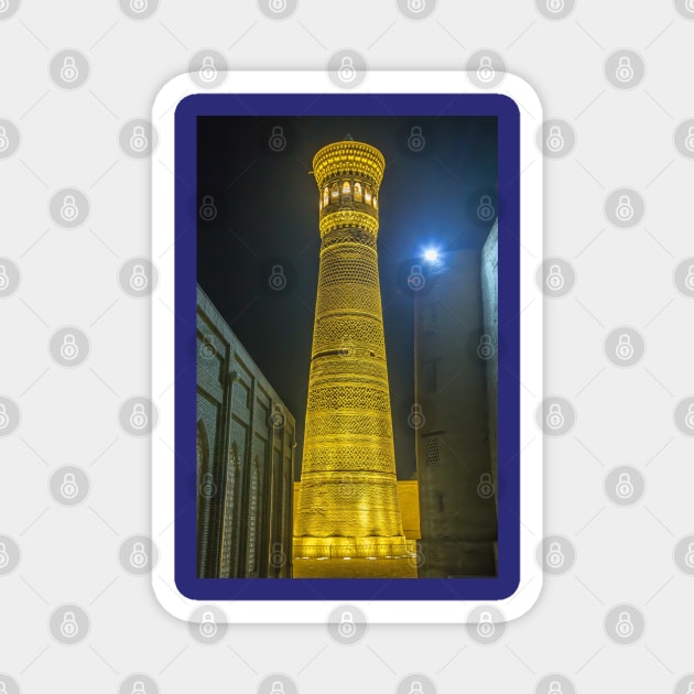 Uzbekistan. Bukhara. Kalyan Minaret. Night. Magnet by vadim19