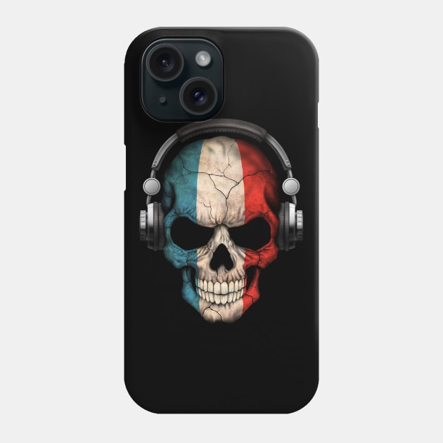 Dark Skull Deejay with French Flag Phone Case by jeffbartels