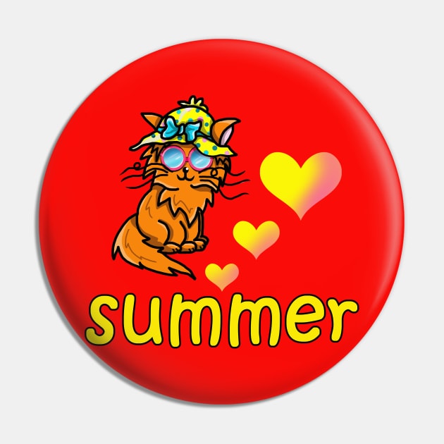 Cartoon cat in a summer hat and sunglasses Pin by cuisinecat