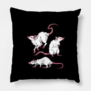 Old School Tattoo Albino Rats Pillow