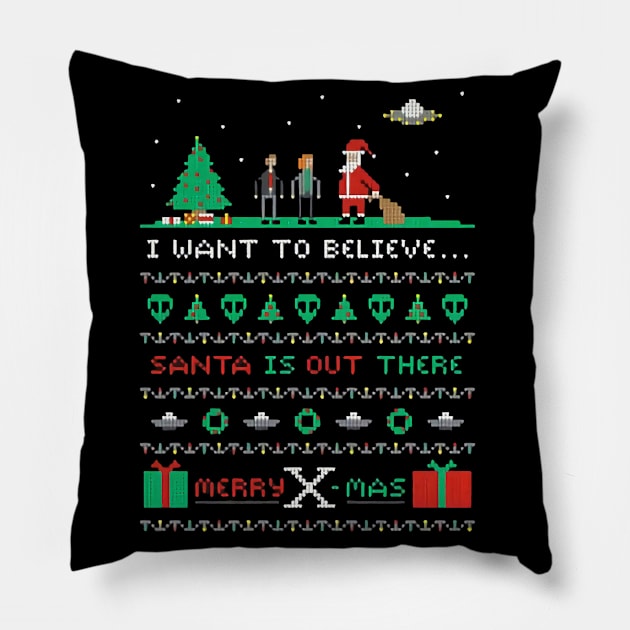 I Want to Believe Ugly Christmas Pillow by TomSchulze