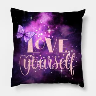 Love Yourself, Positivity, Uplifting, Inspirational Quote Design Pillow