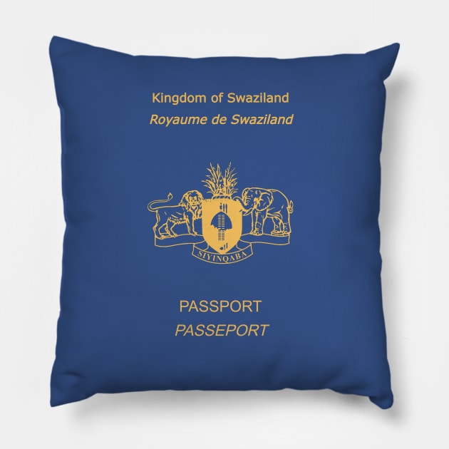 Eswatini passport Pillow by Travellers