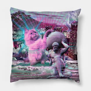 vaporwave cat #2 Pillow