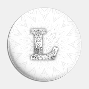 'L' Intricate Pattern Pin