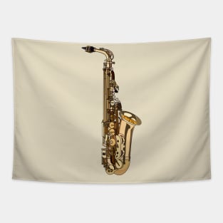 Saxophone cartoon illustration Tapestry