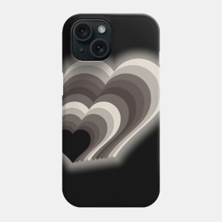 Hearts, hearts, hearts...in black & white Phone Case