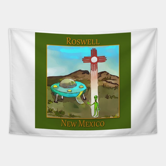 Aliens in Roswell New Mexico Tapestry by WelshDesigns