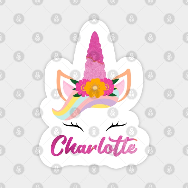 Name charlotte unicone awesome gift Magnet by Gaming champion