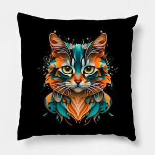 Wild Cat Abstract Art! Pillow
