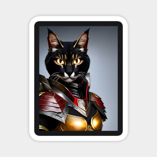 Cat in Armor - Modern Digital Art Magnet