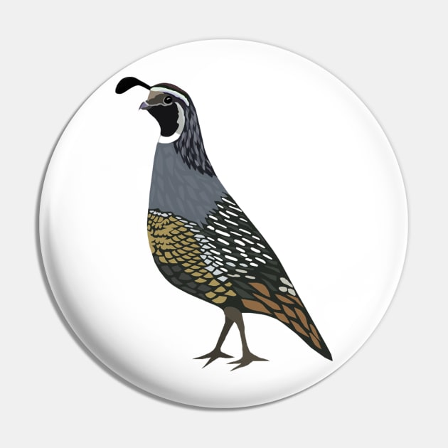 California Quail Pin by juliabohemian