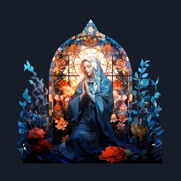 Blessed Virgin Mary Stained Glass by Pixelchicken