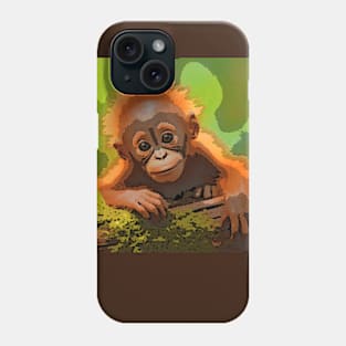 Baby Orangutan Abstract Phone Case